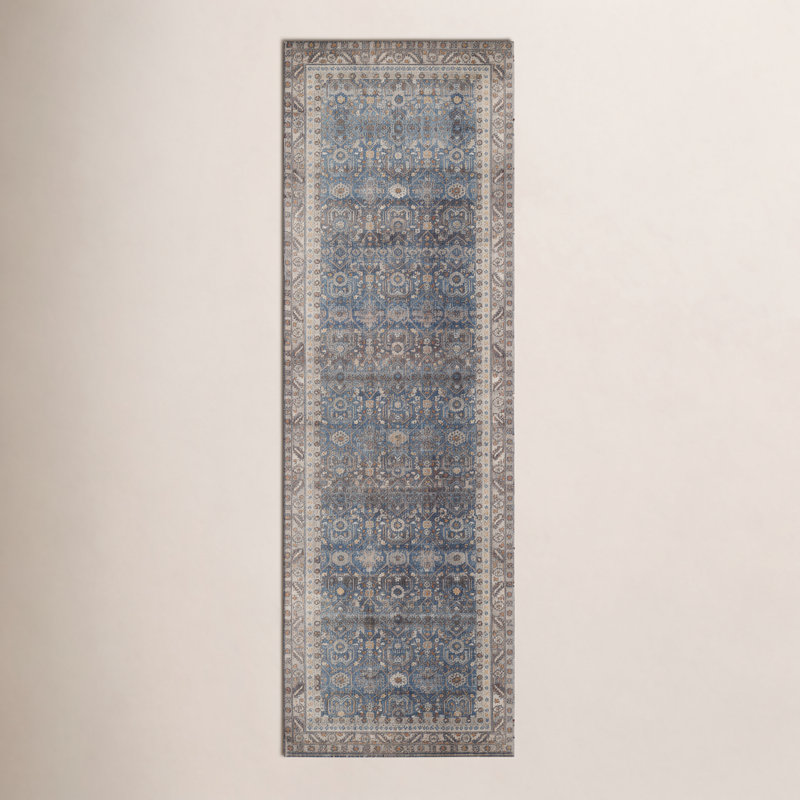 McKellen Blue Oriental Rug, Round 5'