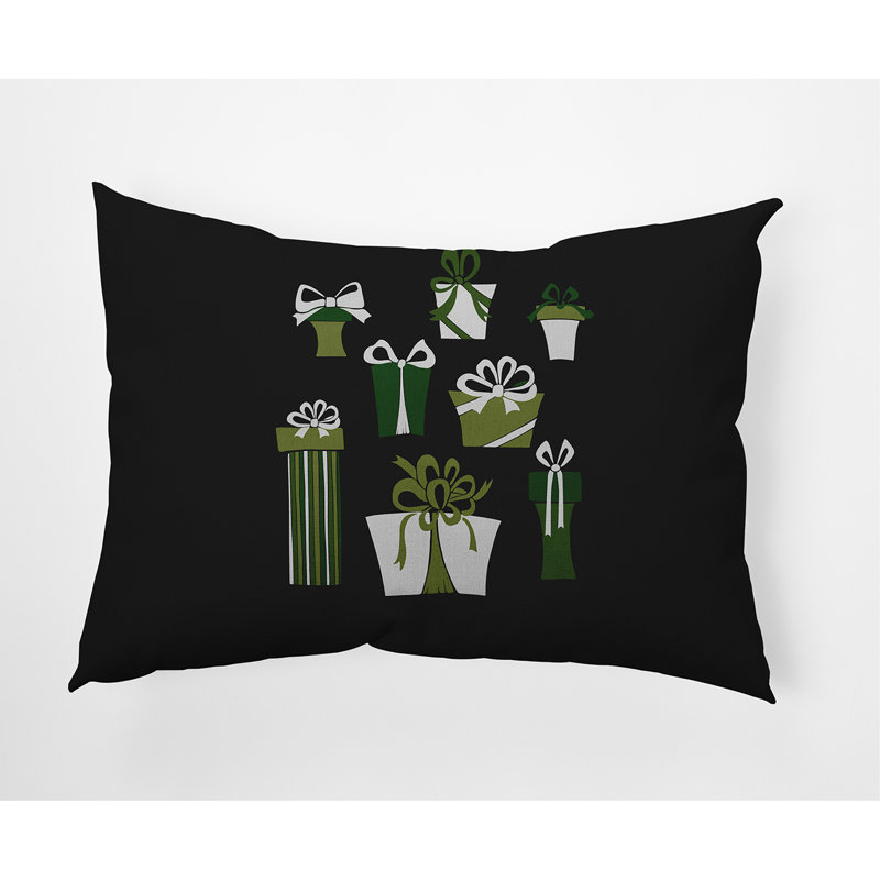 Outdoor Reversible Throw Pillow, Black