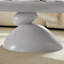 Table basse 47,27 "en fibre de verre, ovale gris pierre, pour petits espaces contemporains de style Mid-Century, forme ovale mouchetée, décor scandinave