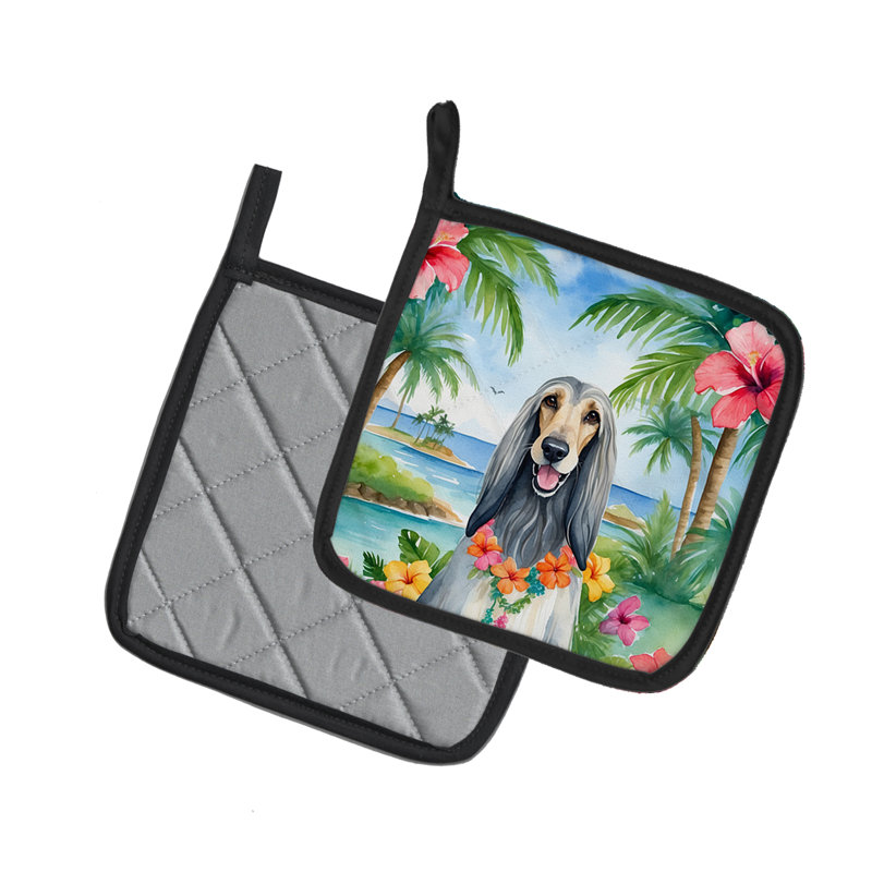 Caroline's Treasures Luau Party Floral Polyester Potholder Set