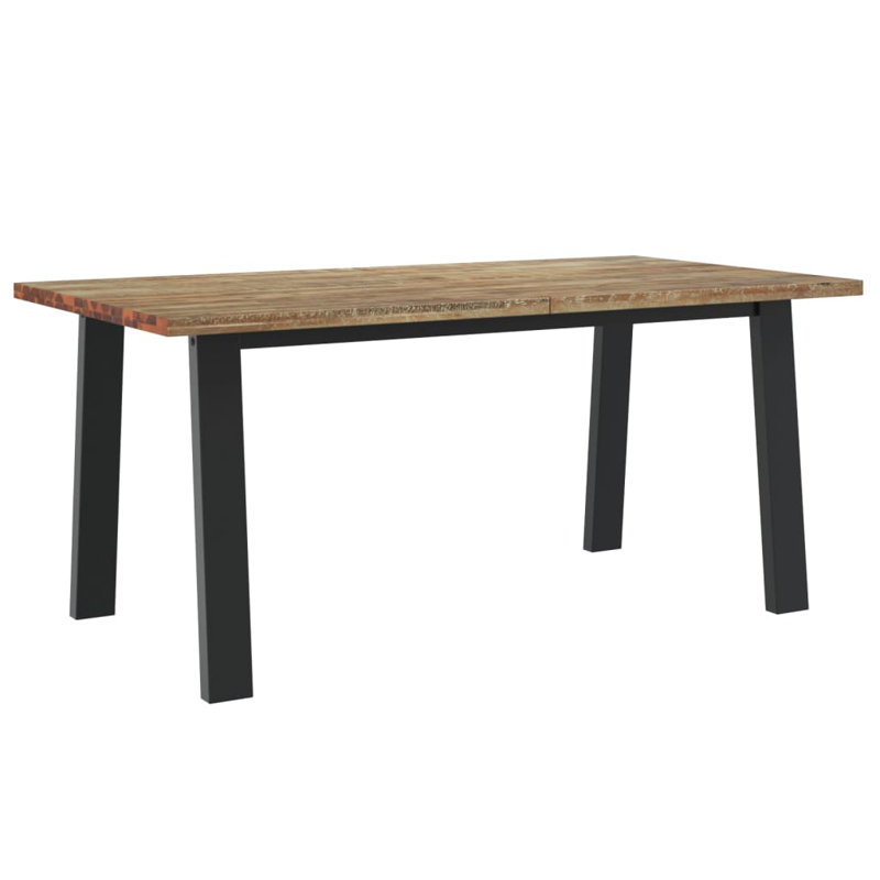 Table de salle à manger en bois d'acacia massif 66,9 po x 35,4 po