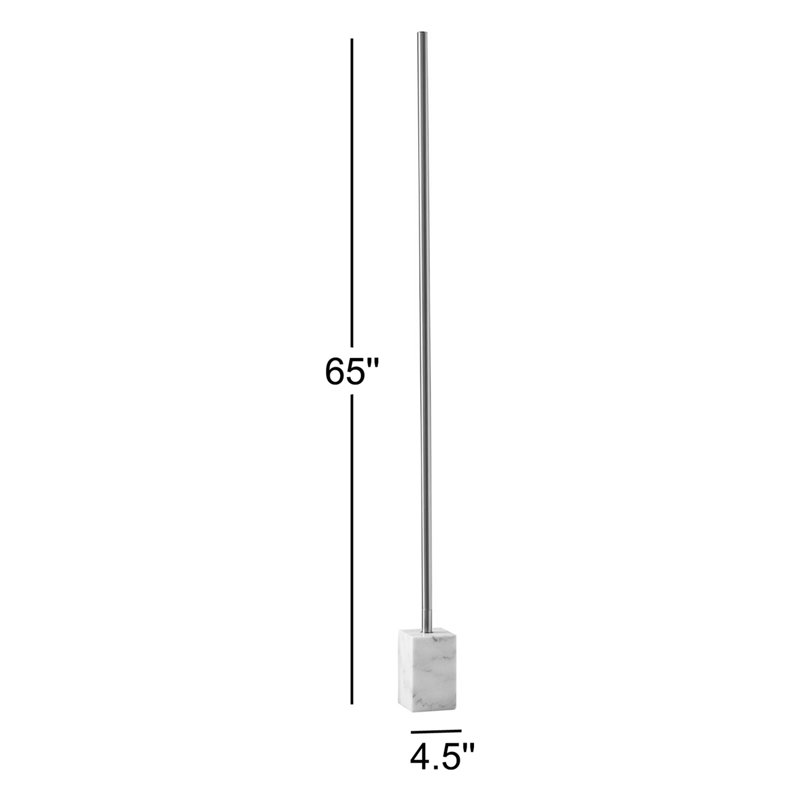 Lampe sur pied DEL 65 po Ericson, Acier brossé / marbre blanc