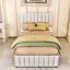Lit plateforme tapissier avec lit gigogne et tiroirs de rangement-778333931-778333926