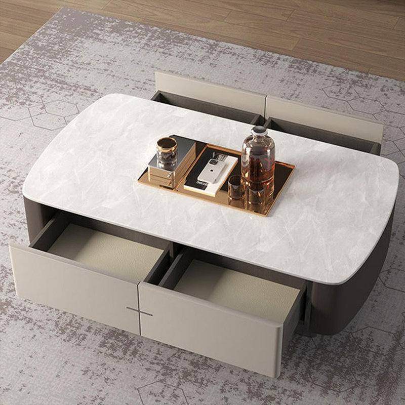 Table basse blanche en acier au carbone