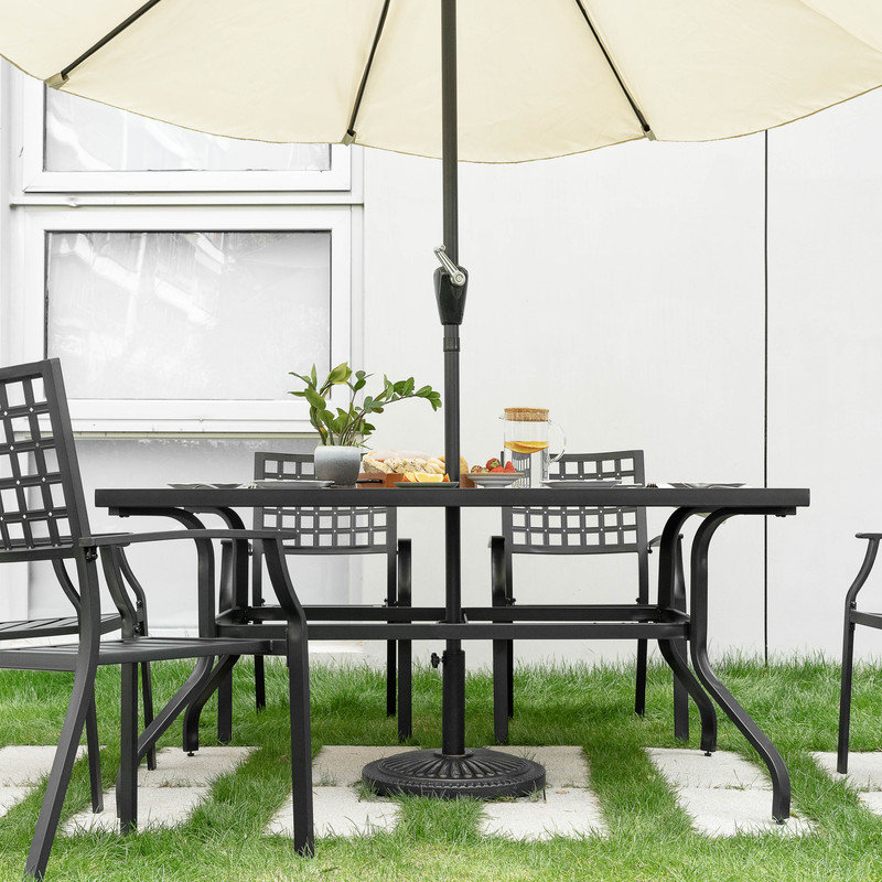 Outdoor 15 kg Round Patio Parasol Base, Polyethylene and Concrete