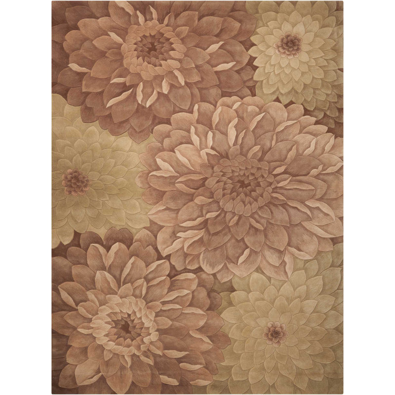Wool Floral Indoor Rug, Rectangle 8' x 11'