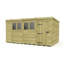 Total Sheds 14ft x 8ft Pent Garden Shed - Single Door - With Windows - Pressure Treated Timber - UK Manufactured