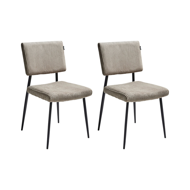 Set of 2 Dining Chairs STURGIS Corduroy, Beige