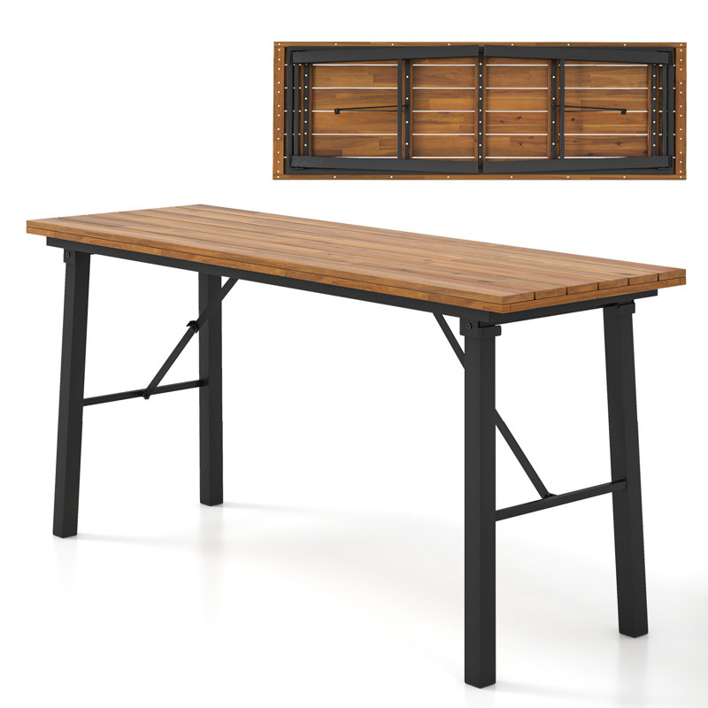 59 In. L X 20 In. W Solid Wood Folding Picnic Table (Benches not Included)