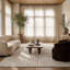 Tapis intérieur moderne, beige crème.-845039284