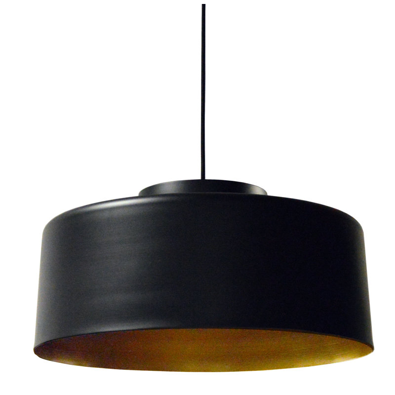 Luminaire suspendu tambour simple 1 lumière Kup, Noir
