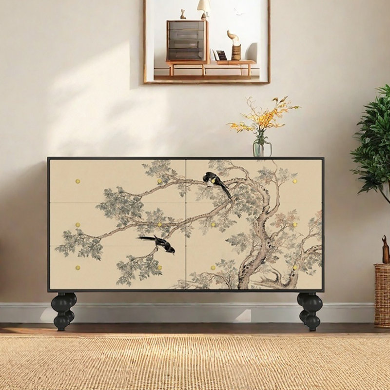 Armoire de rangement élégante et élégante, Noir/crème
