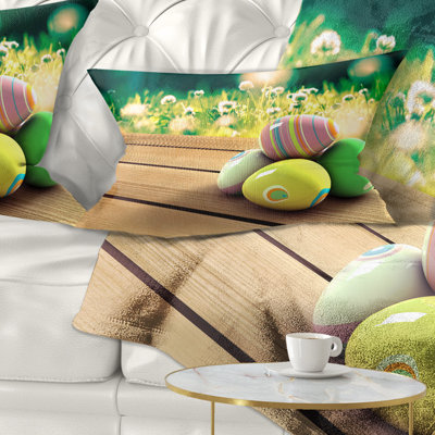 Coussin décoratif photo en paysage pâques œufs