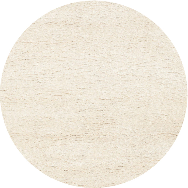 Tapis de zone ivoire contemporaine, Rond 5 pi