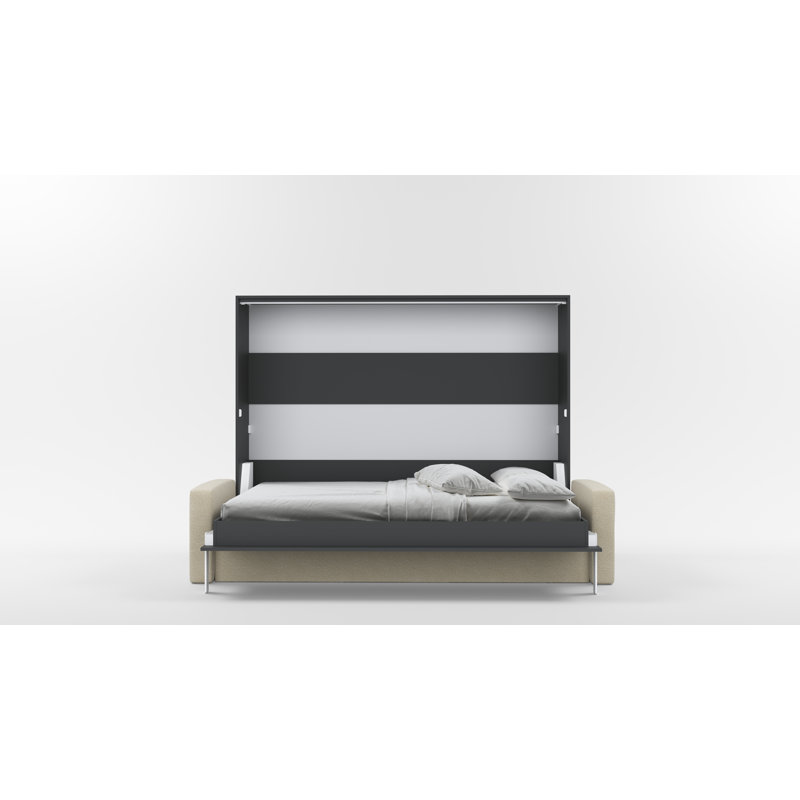 Neidelin Upholstered Bed, Grey/Cream