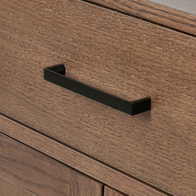 ARIEL HEPBURN 73 IN DOUBLE RECTANGLE SINK VANITY 1,5 IN, Rectangular, Brown Oak, 73"