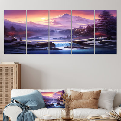 Clarklake - Winter Landscape Wall Art Decor Set 5 Piece