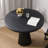 Black Round Solid Wood Dining table-1861383281