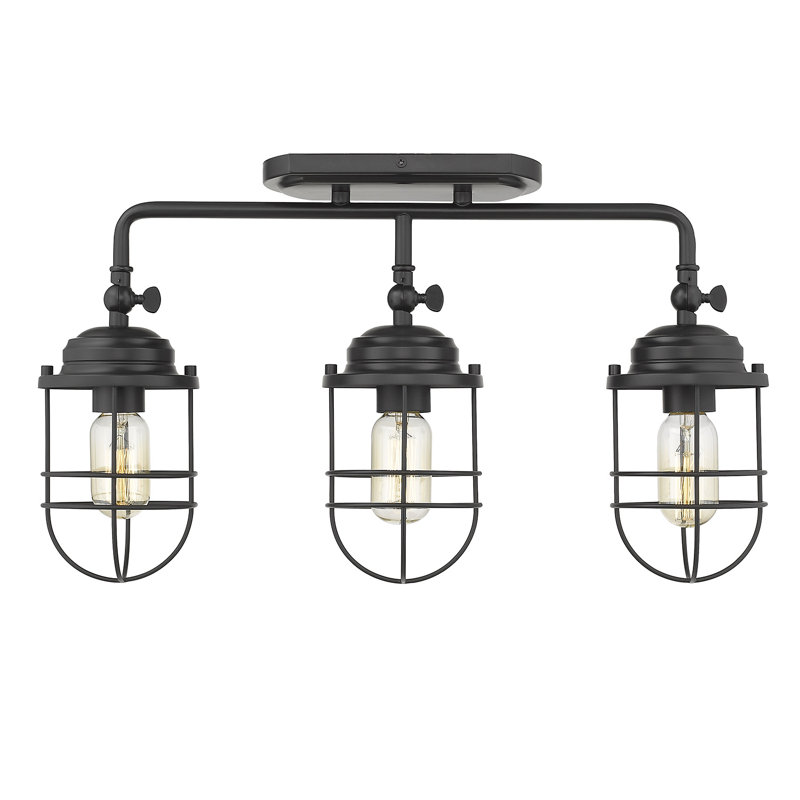 Lustre géométrique à 3 lumières Lylah, Noir mat