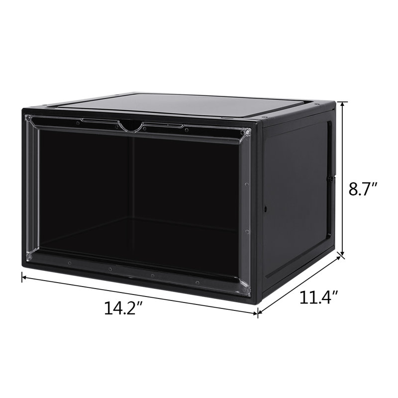 Stackable Shoe Storage Box, Black