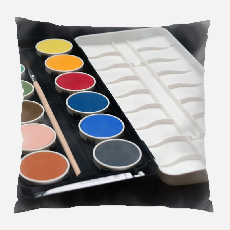 Coussin décoratif à boîtes de peinture Martine, Microsuède, Intérieur