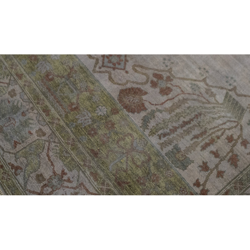 Tapis bleu clair noué à la main de haute qualité