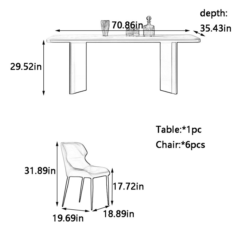 Iliomar, 29.52"H x 70.86"L x 35.43"W