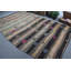 Tapis kilim turc rétro tissé à la main avec un style bohémien rayé pour la décoration intérieure