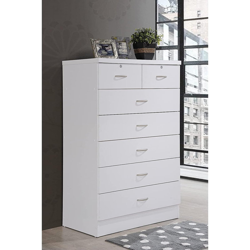 Commode 7 tiroirs l 31,5 po Willma, Blanc