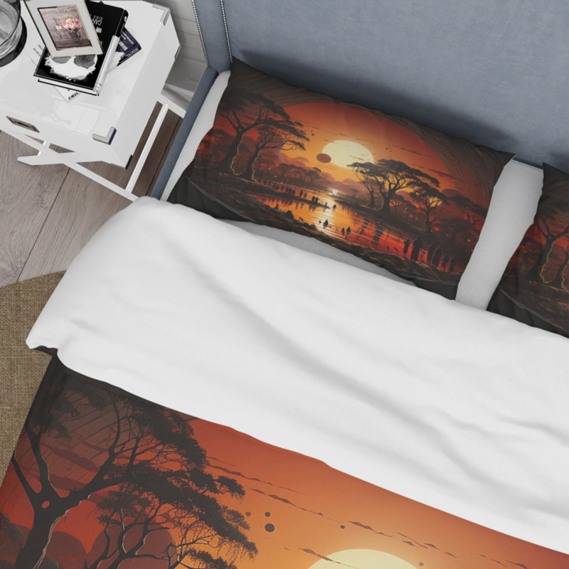 Ensemble de housse de couette African Tribal Eternity I - Tribal africain - Microfibre de polyester