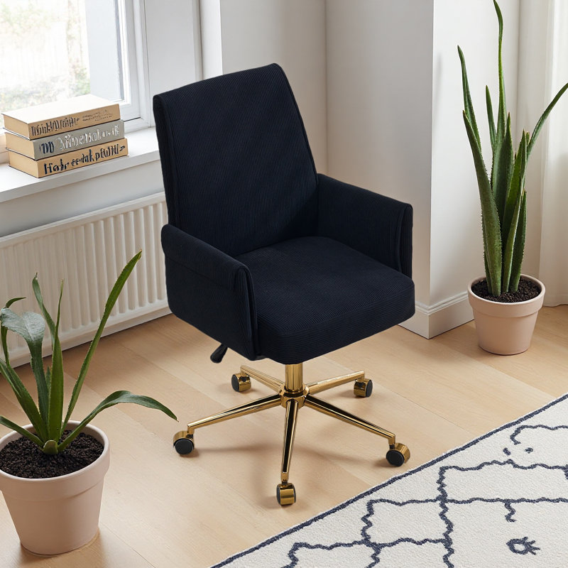 Mid-Back Liftable Office Chair And Ergonomically Designed, Is An Excellent Choice For Working, Studying Or Relaxing, Black