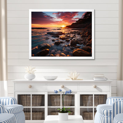 "Rocky Beach Coastal Birds", reproduction d'art sur toile