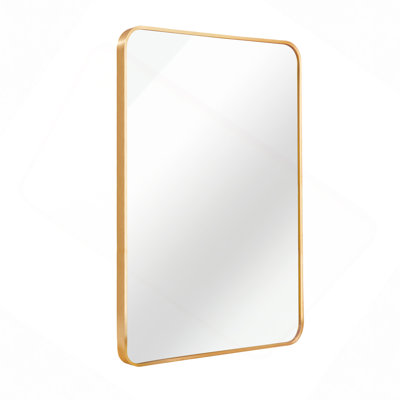 Metal Framed Rectangular Bathrrom Mirror For Wall