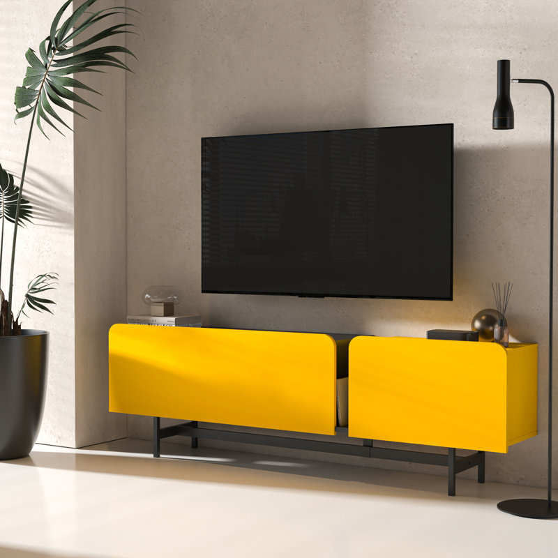 Antoinesha TV Stand for TVs up to 78", Yellow