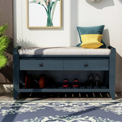 Banc de rangement polyvalent pour chaussures avec siège rembourré et tiroirs
