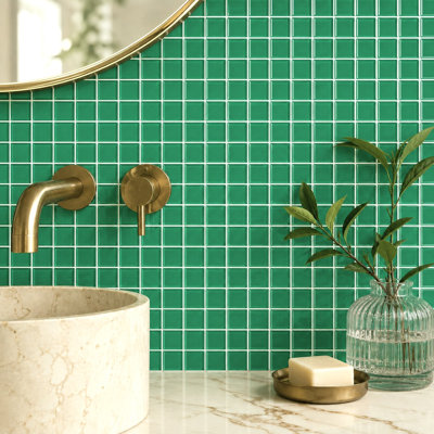 Torch Song 1'' W x 1'' L Glass Tile Mosaic Sheet