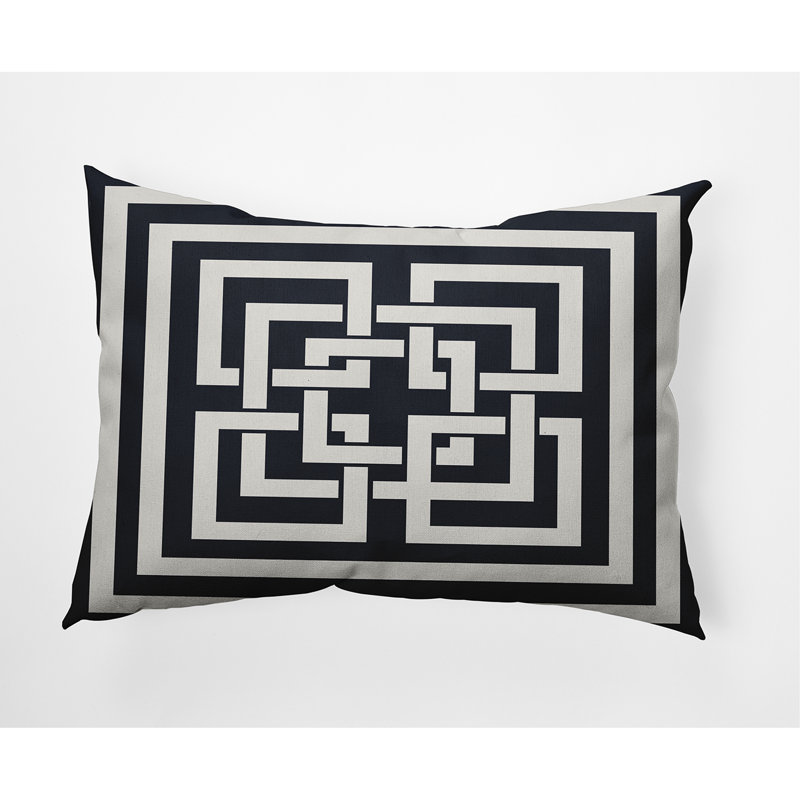 Geometric Reversible Throw Pillow, Shark Blue, 14" x 20"