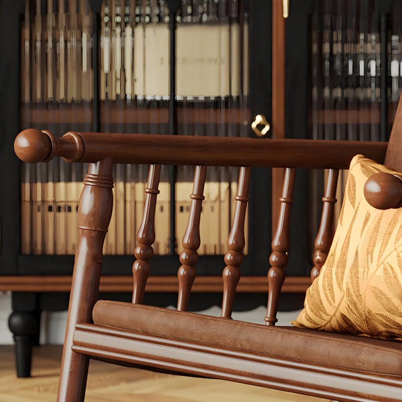 Chaise berçante en bois massif Home Casual