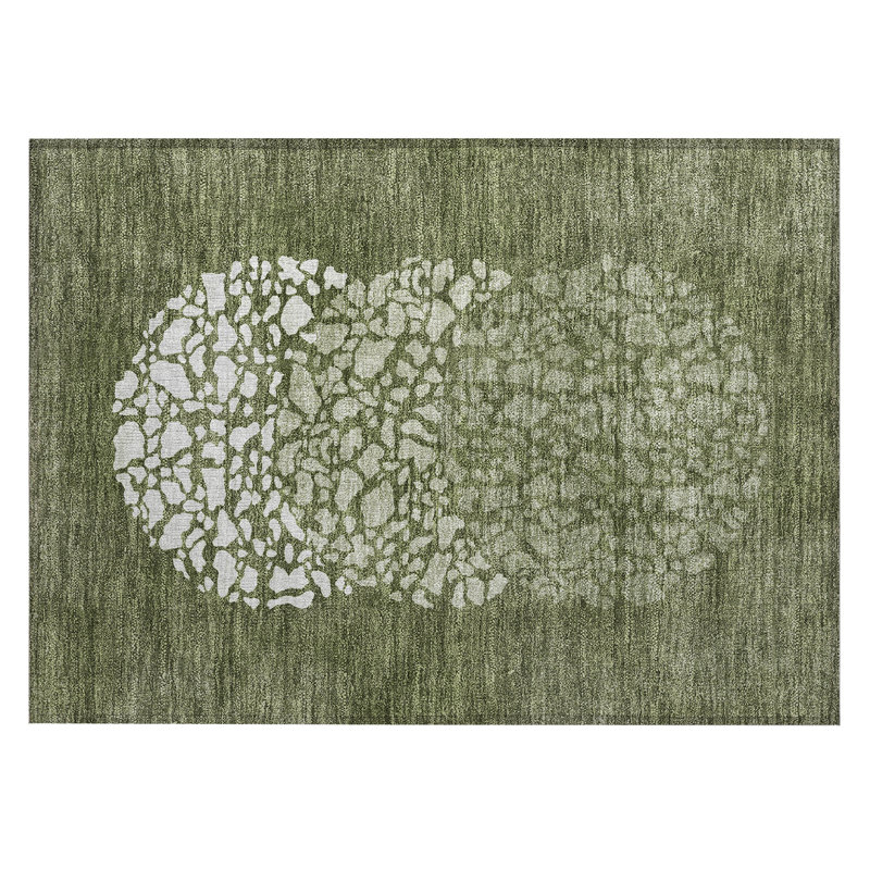 Machine-Washable Stain Resistant Abstract Area Rug, Rectangle 1'8" x 2'6"