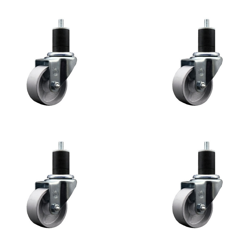 Ensemble de roulettes extensibles pivotantes 3 po 3 po