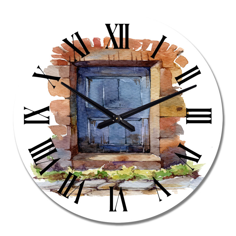 Horloge murale rétro Old Blue Door, Moyen