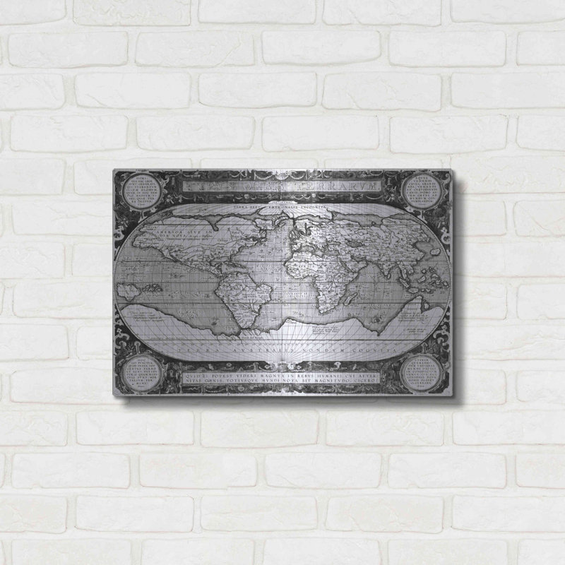 «Antique World Map» par Vision Studio, H 16 po x l 24 po