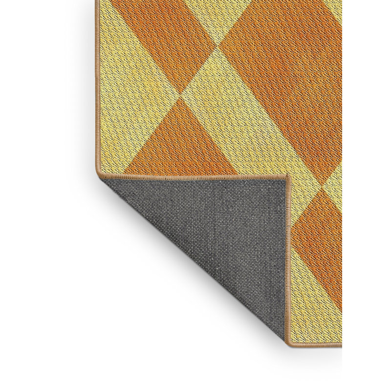 Tapis décoratif orange géométrique Scalise, Rectangle 8 pi x 10 pi