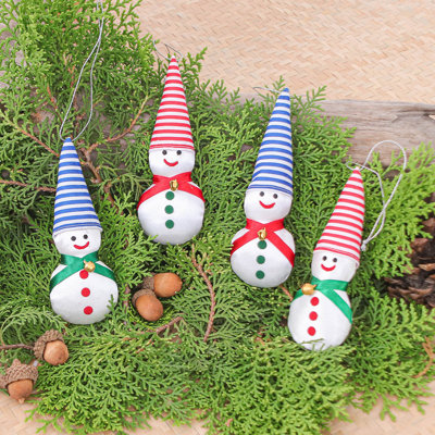 5'' Handmade Metal Snowy Kids Hanging Figurine Ornament