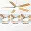 Ventilateur de plafond 42 pouces avec 5 lumières DEL et moteur à courant continu réversible