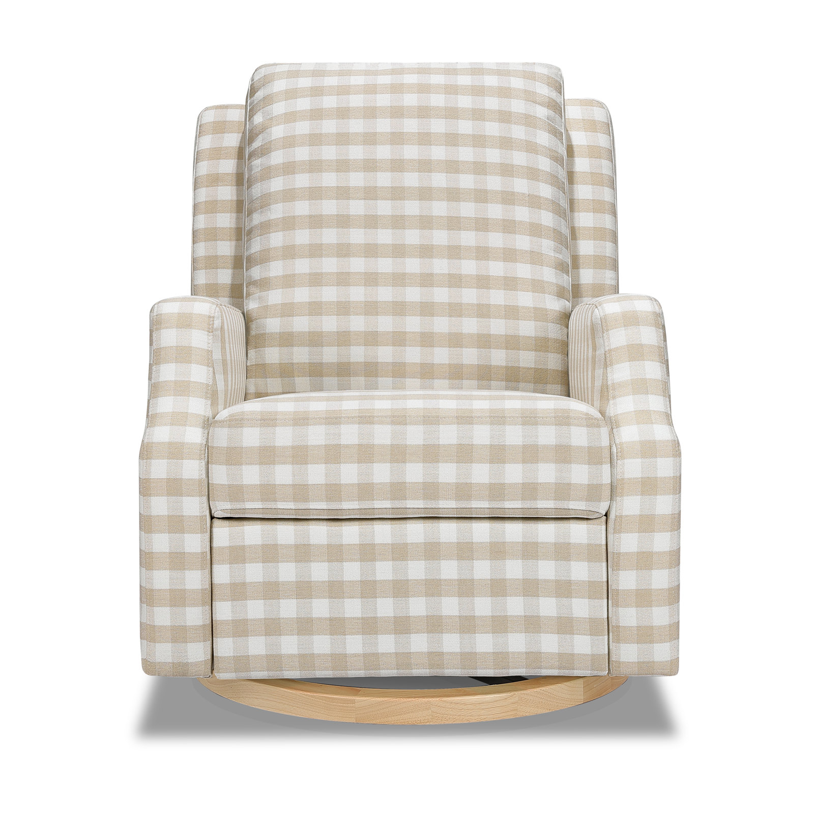 Crewe Recliner and Swivel Glider, Tan Gingham Polyester Blend