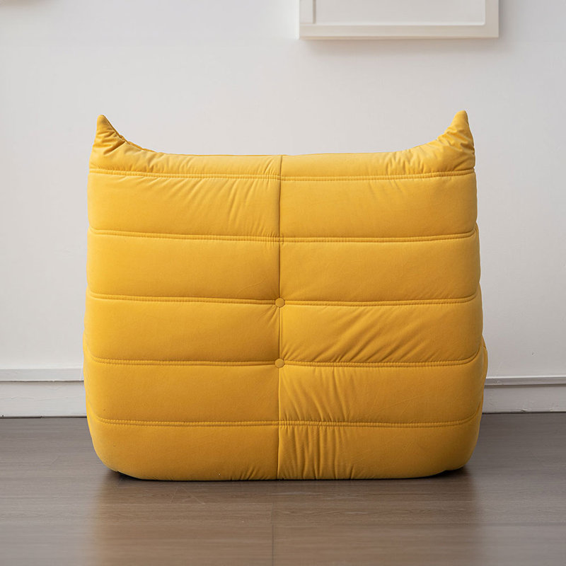Méridienne Cozy, Microfibre / microsuède jaune