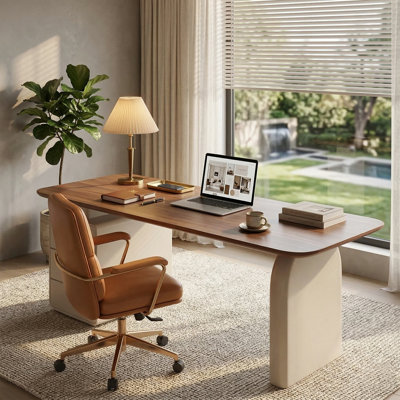 Bureau d'écriture moderne en bois avec tiroirs de rangement, grand bureau à domicile de 70,86 po avec 3 tiroirs intégrés
