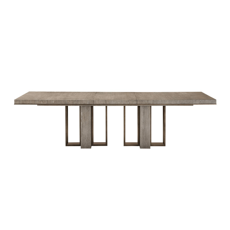 Weathered Oak Extendable Rectangular Dining Table