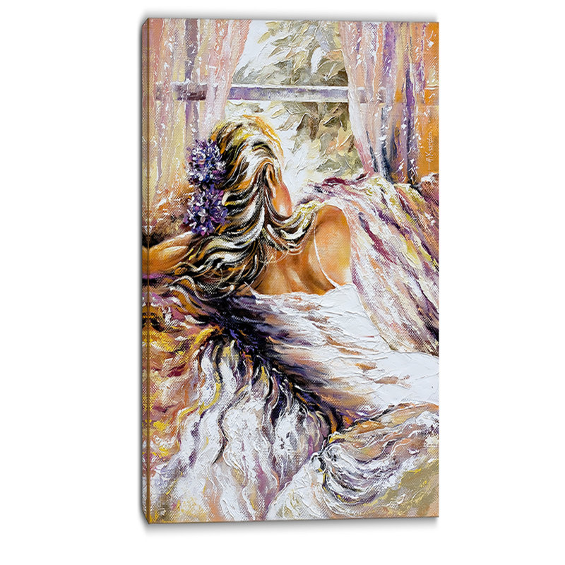 «The River over the Girl Abstract», peinture, H 32 po x l 16 po x P 1 po, Toile tendue